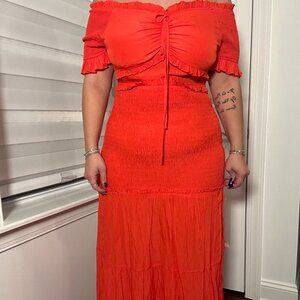 FOREVER 21 MID LENGTH RUCHED DRESS- unworn